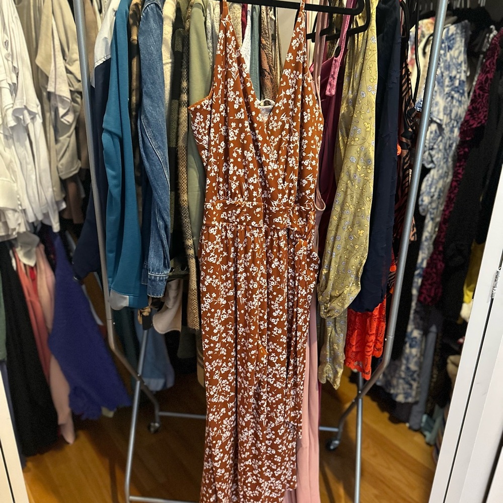 Kaileigh Brown Floral Jumpsuit